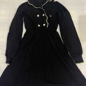 & Other Stories Black Maxi Dress with White Accents